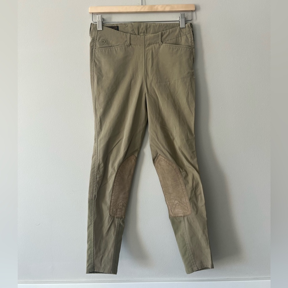 Ariat All Circuit Youth Riding Breeches Tan 14 Suede Knee Patch Equestrian Pants